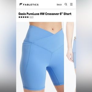 Fabletics Oasis PureLux High Waist Crossover 6” Biker Short